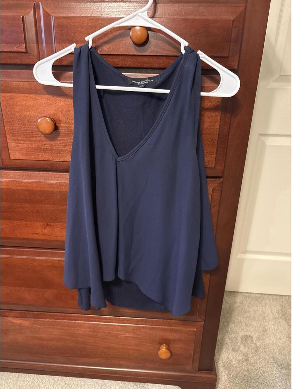 Green Envelope Women's Navy and Blue Blous